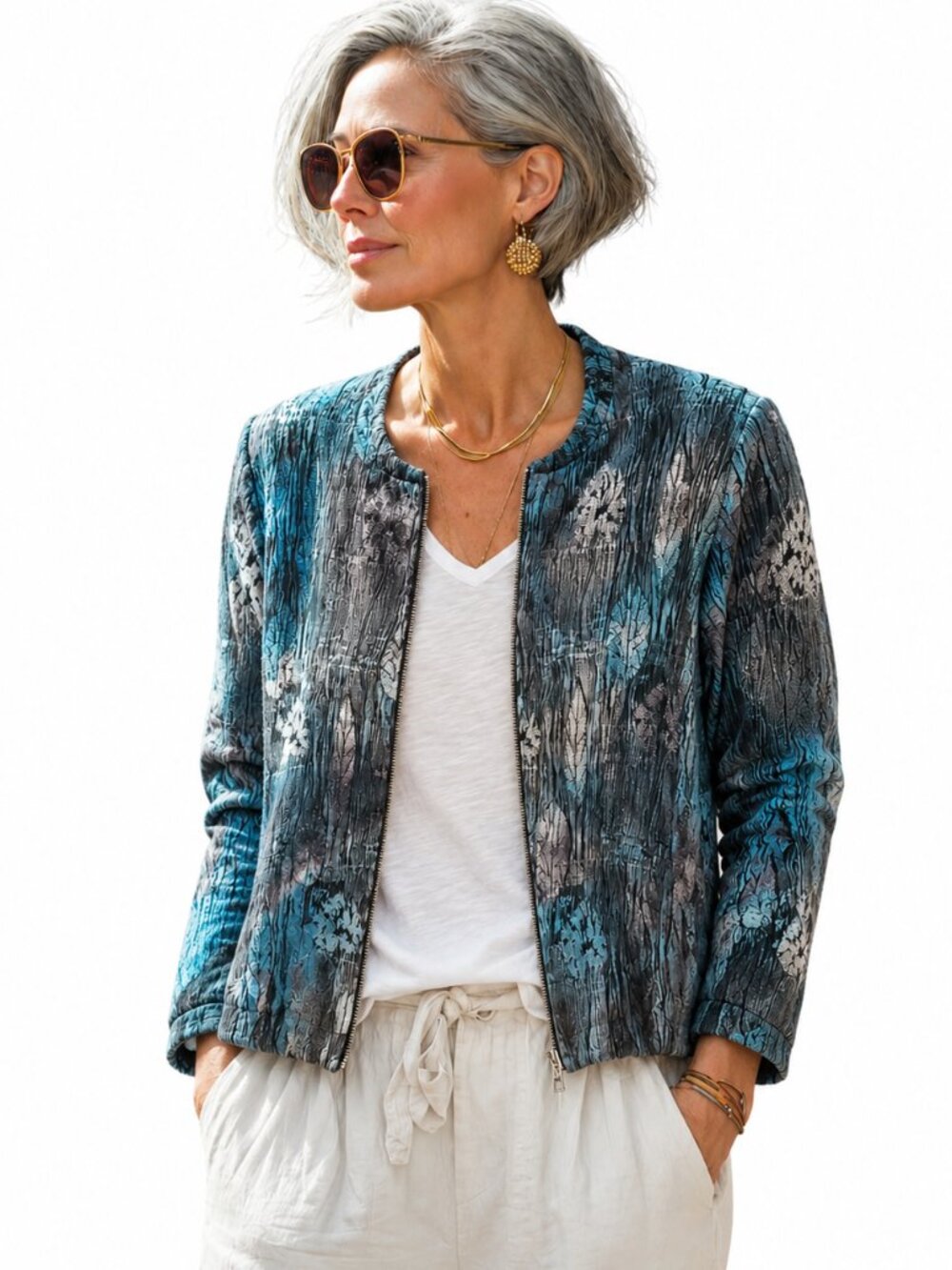 Vintage Soft Works crinkle texture jacket, artistic boho vibe